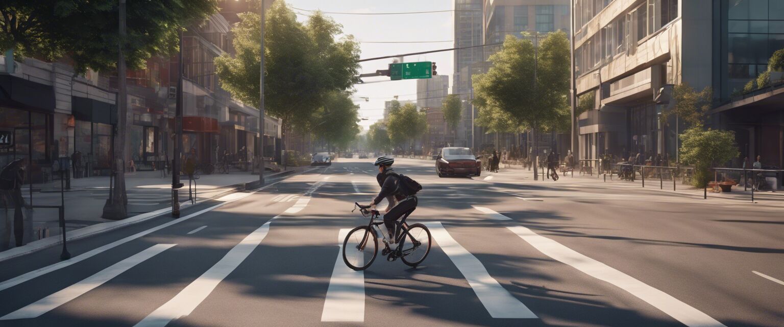 Bike-friendly cityscape for commuting