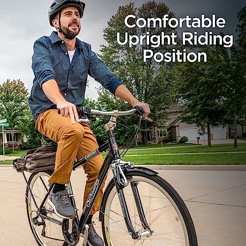 Man riding a bicycle with comfortable upright position