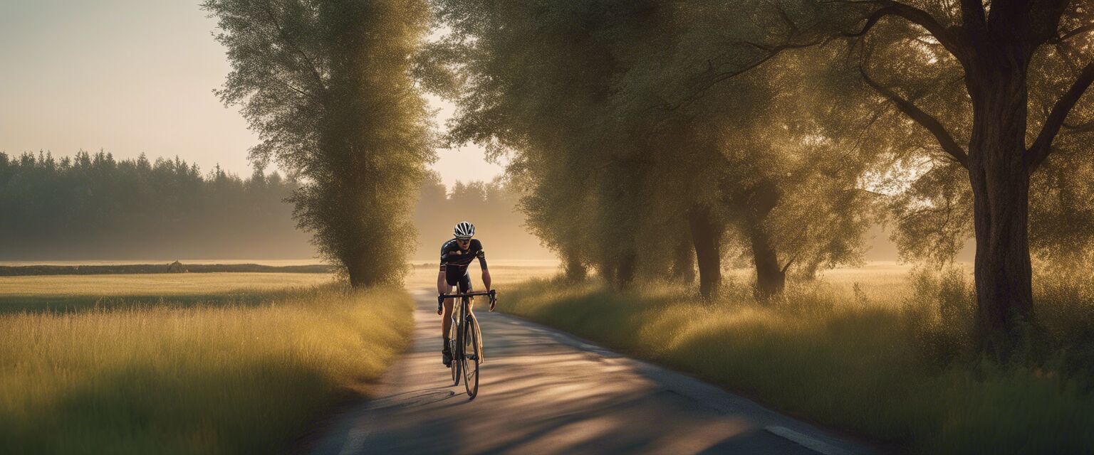 Road bike in use on a scenic route